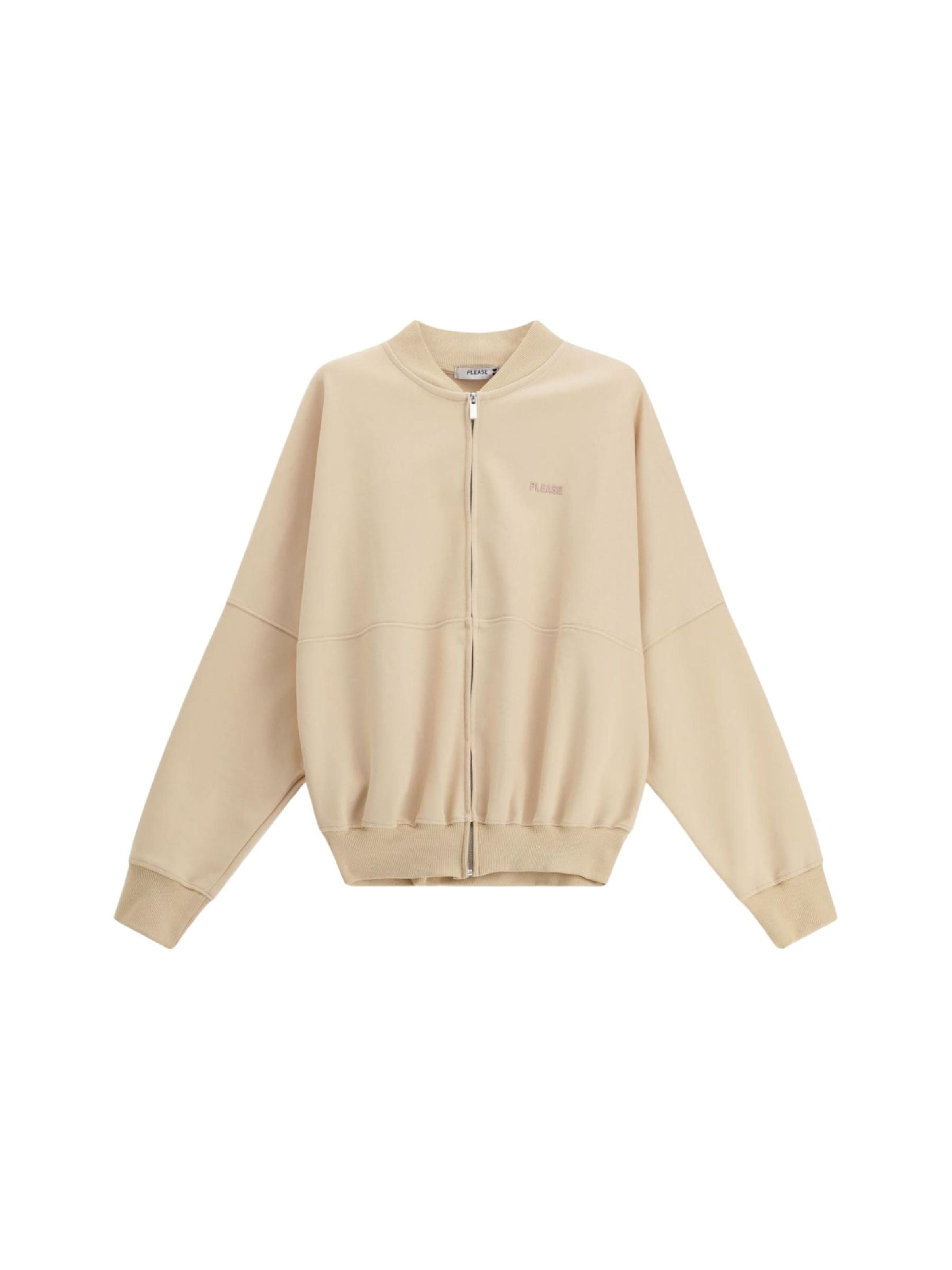 PLEASE Sweatshirt 'PLEASE FELPA FELPA' in Beige: front
