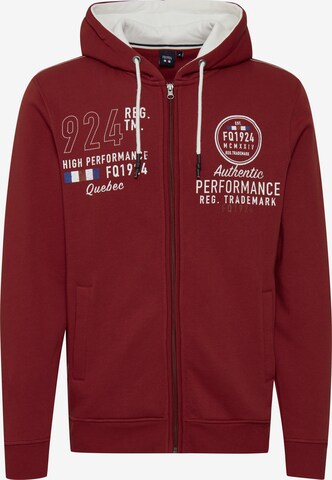 FQ1924 Zip-Up Hoodie 'THURE' in Red: front