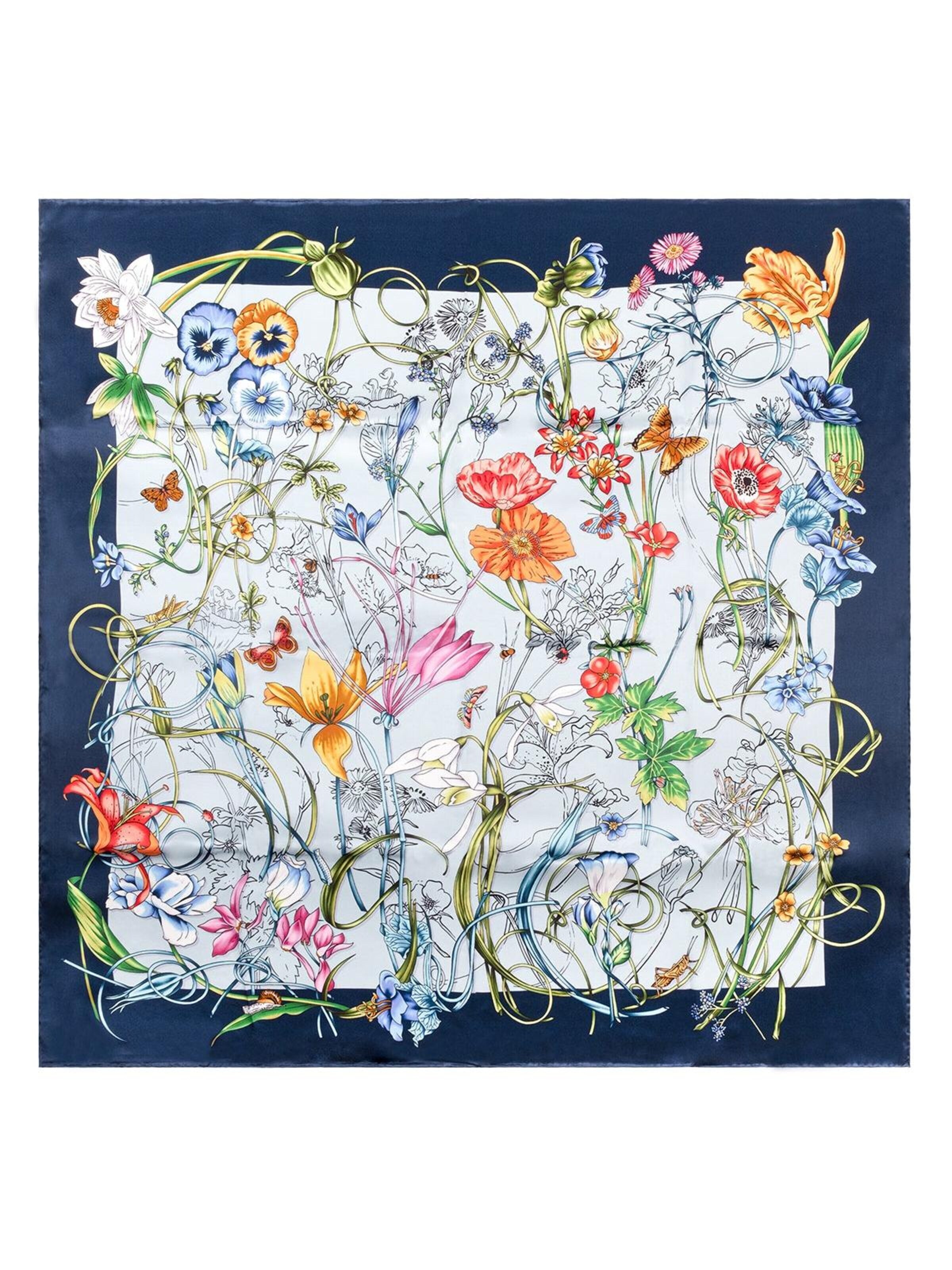 Écharpe SILK & CASHMERE en bleu : devant