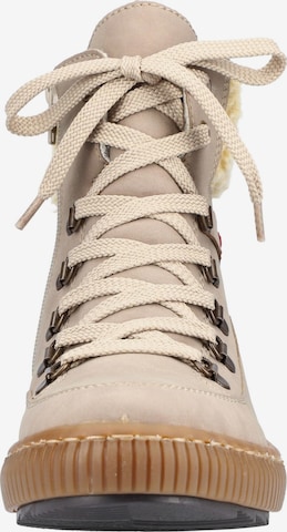 Rieker Lace-Up Ankle Boots in Beige