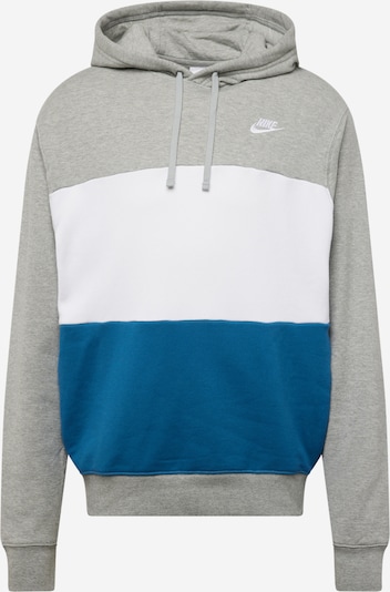 Nike Sportswear Sweat-shirt en bleu / gris chiné / blanc, Vue avec produit