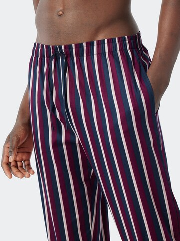 SCHIESSER Long Pajamas 'Elegant Stripes' in Purple