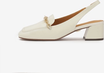 Kazar Slingback Pumps in Beige: front