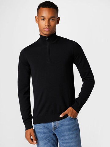 HUGO - Pullover 'San Quirin' em preto: frente