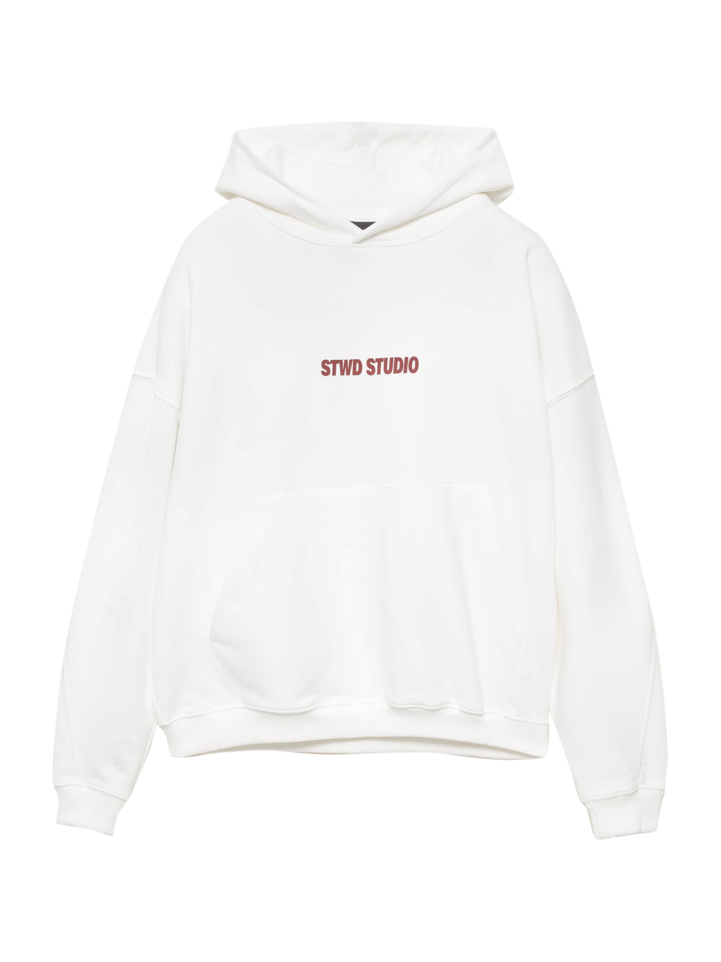 Pull&Bear Sweatshirt 'STWD' i cranberry / hvid, Produktvisning