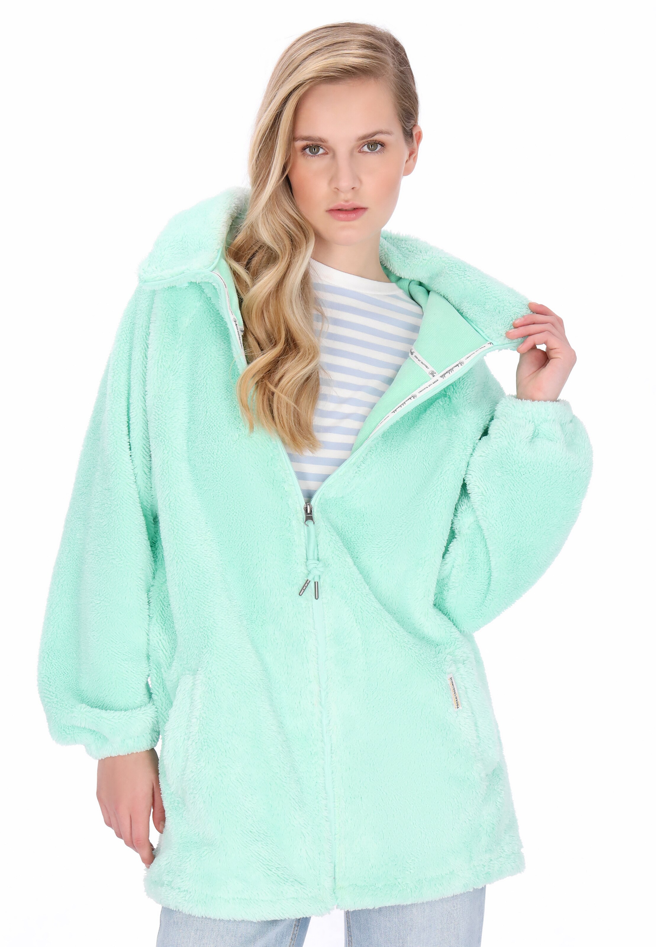 Schmuddelwedda Fleece Jacket in Green: front