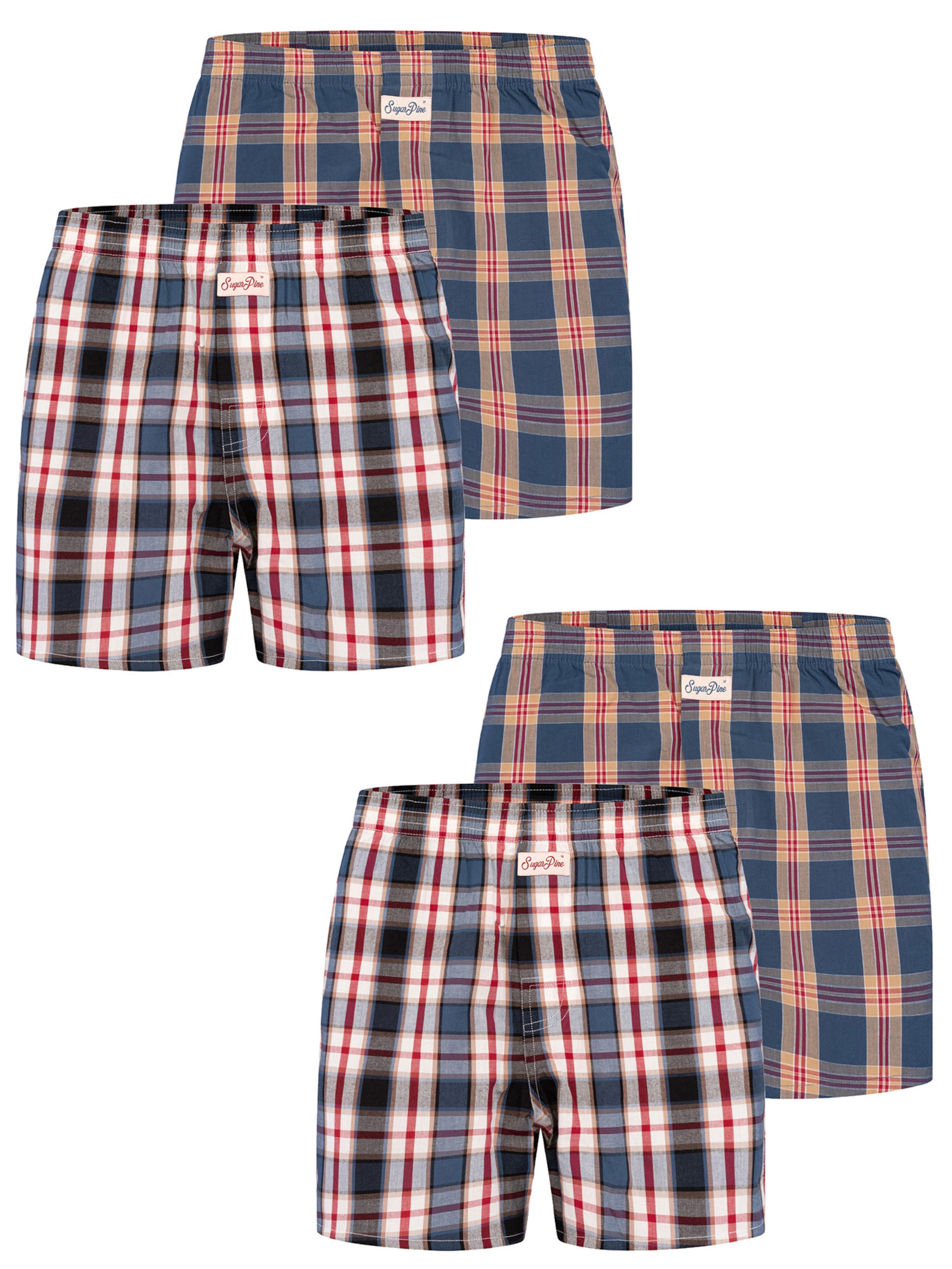 Sugar Pine Boxers ' Mix Karos ' en L en bleu / mélange de couleurs / orange, Vue avec produit
