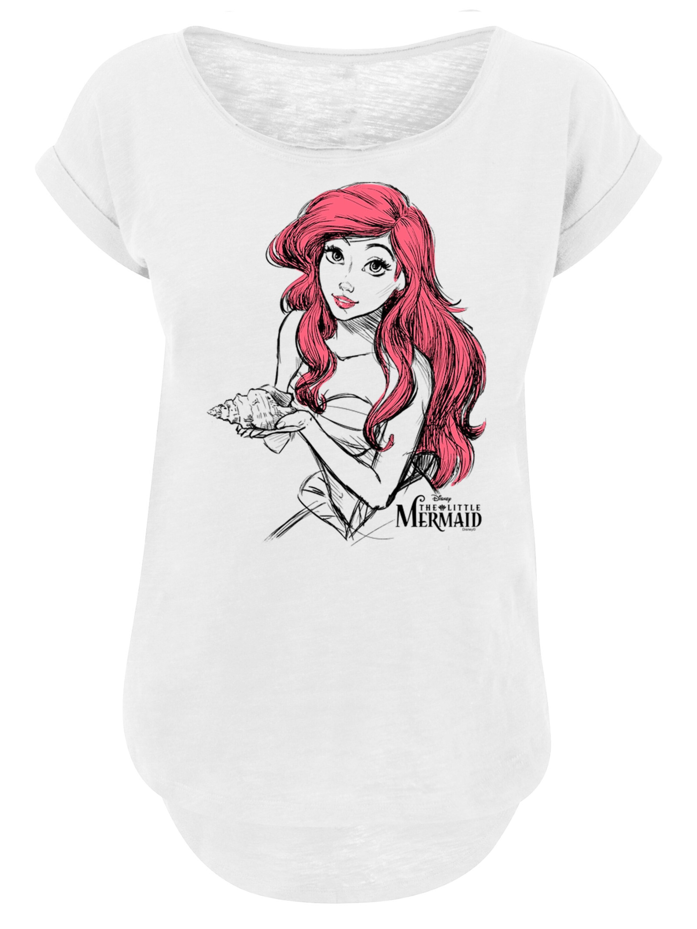 F4NT4STIC Shirt 'Ariel Shell Sketch' in Weiß: Vorderseite