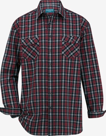 Boston Park Regular fit Button Up Shirt in Red: front