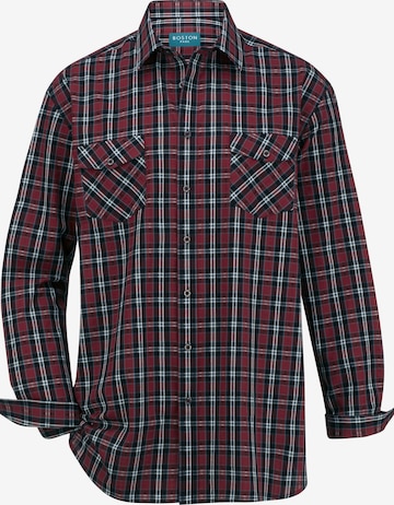 Boston Park Regular fit Button Up Shirt in Red: front