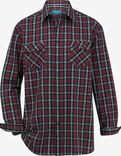 Boston Park Overhemd in de kleur Navy / Donkerrood / Wit, Productweergave