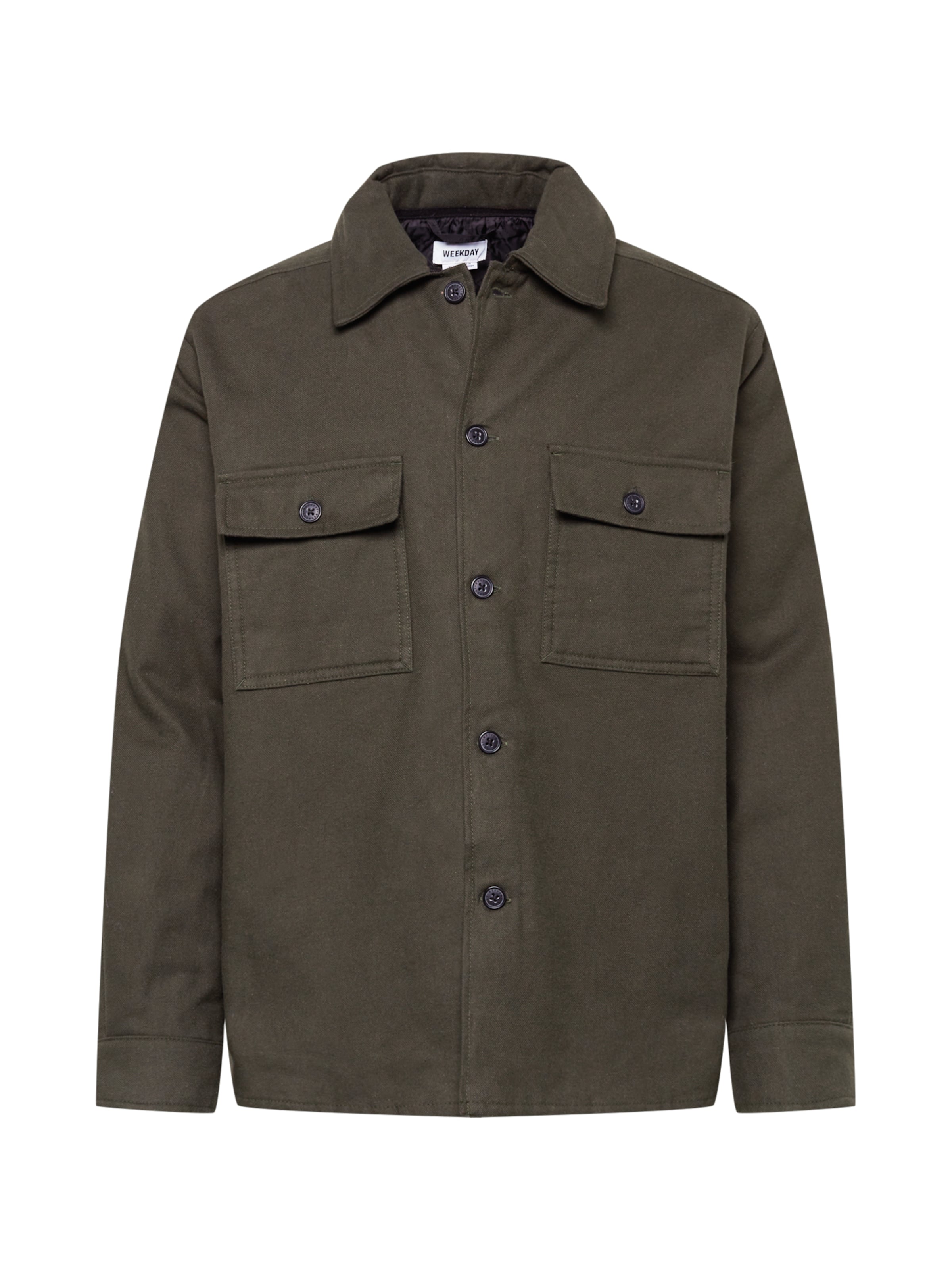 WEEKDAY Přechodná bunda 'Chris' – zelená: přední strana