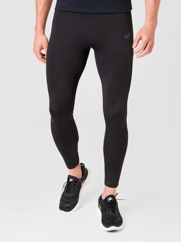 Skinny Pantaloni sportivi di 4F in nero: frontale