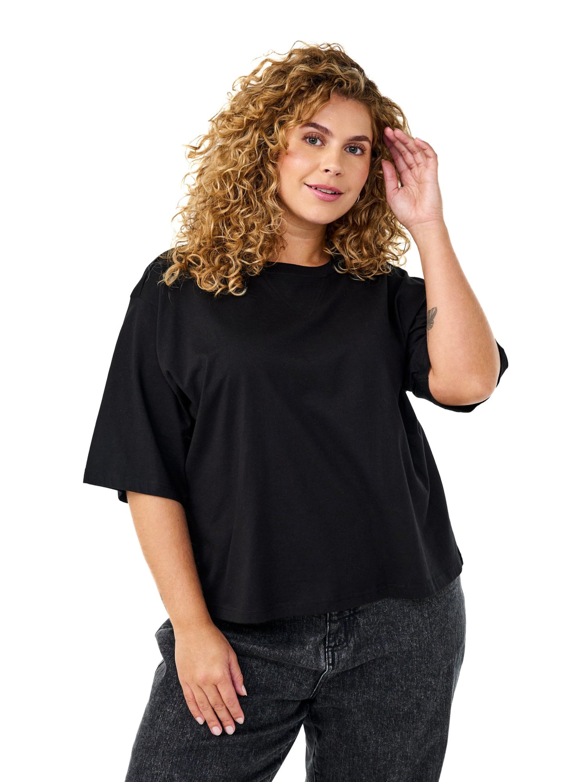 juoda Zizzi Marškinėliai 'Efiona': priekis