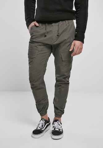 Brandit Tapered Cargo Pants 'Ray' in Green: front