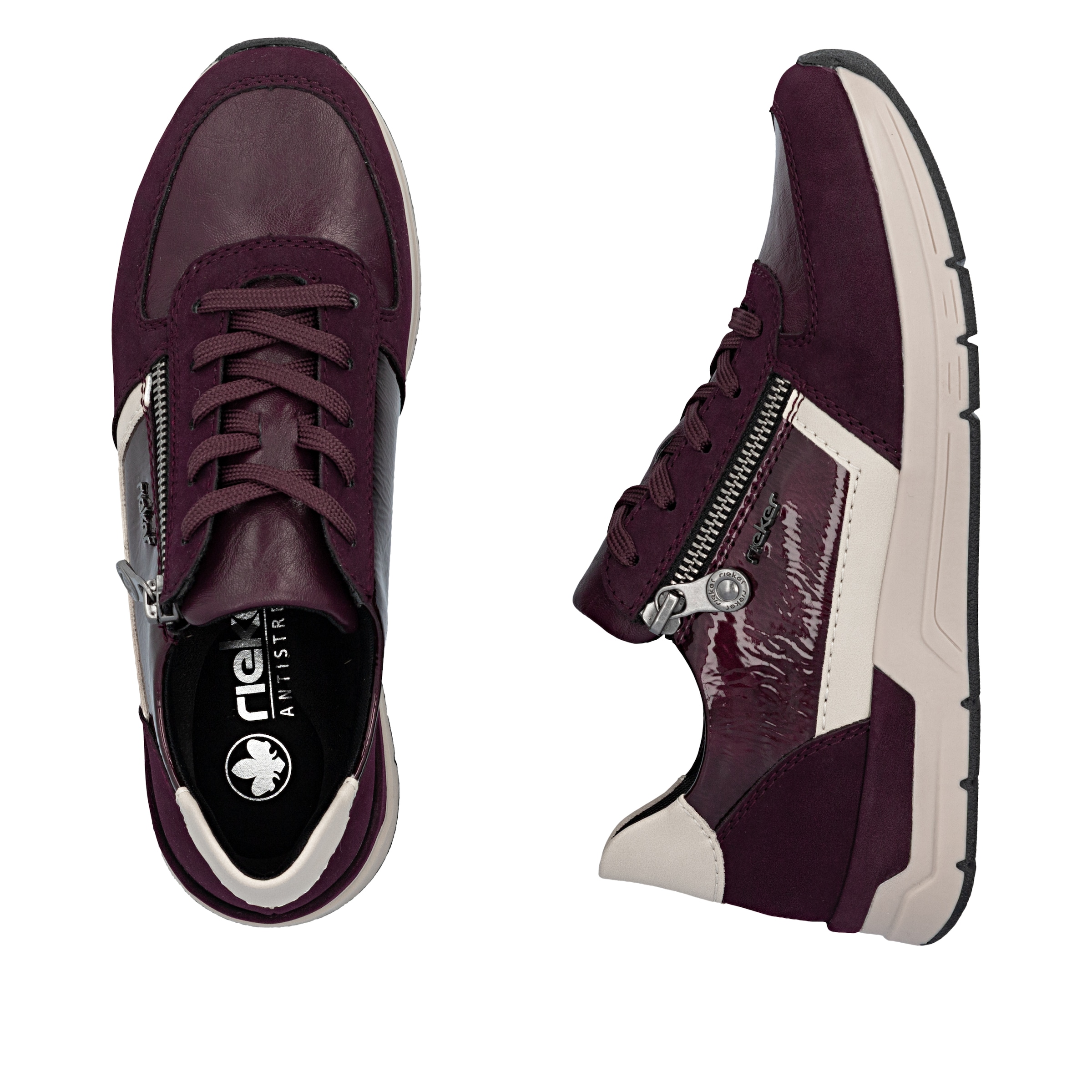 Baskets basses Rieker en rouge
