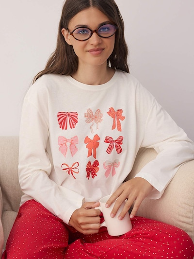 Trendyol Pyjama in rosa / cranberry / weiß, Produktansicht