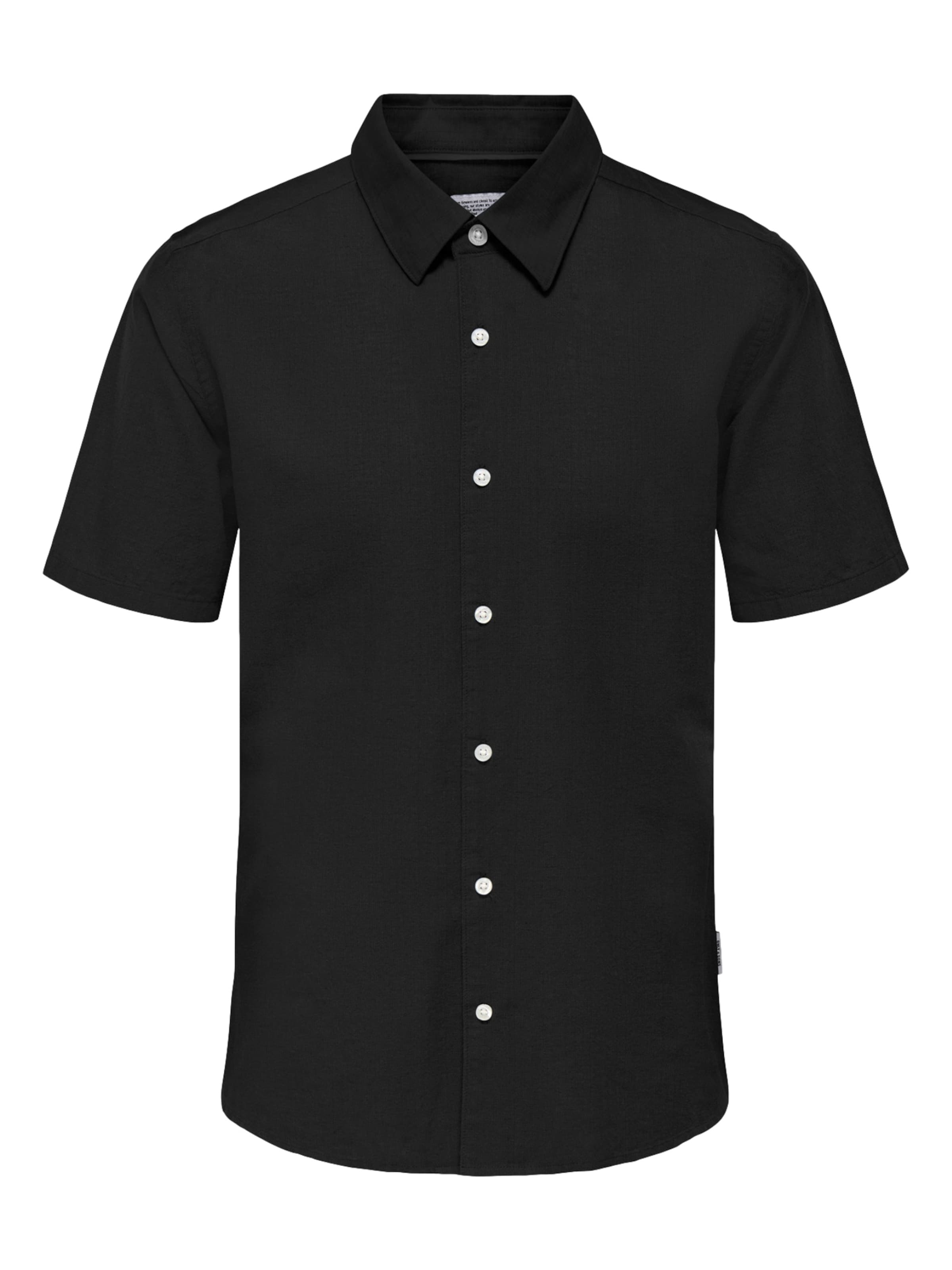 Coupe regular Chemise 'Cantley' Only & Sons en noir : devant