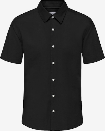 Only & Sons - Regular Fit Camisa 'Cantley' em preto: frente