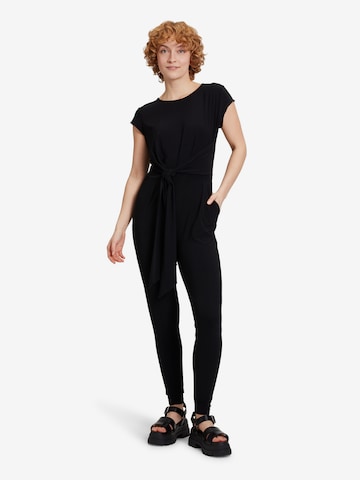 Cartoon Jumpsuit mit Bindegürtel in Schwarz: predná strana