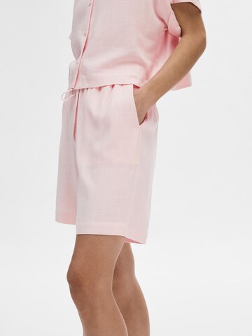 Regular Pantalon SELECTED FEMME en rose