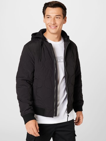 TOM TAILOR DENIM Between-season jacket in Black: front