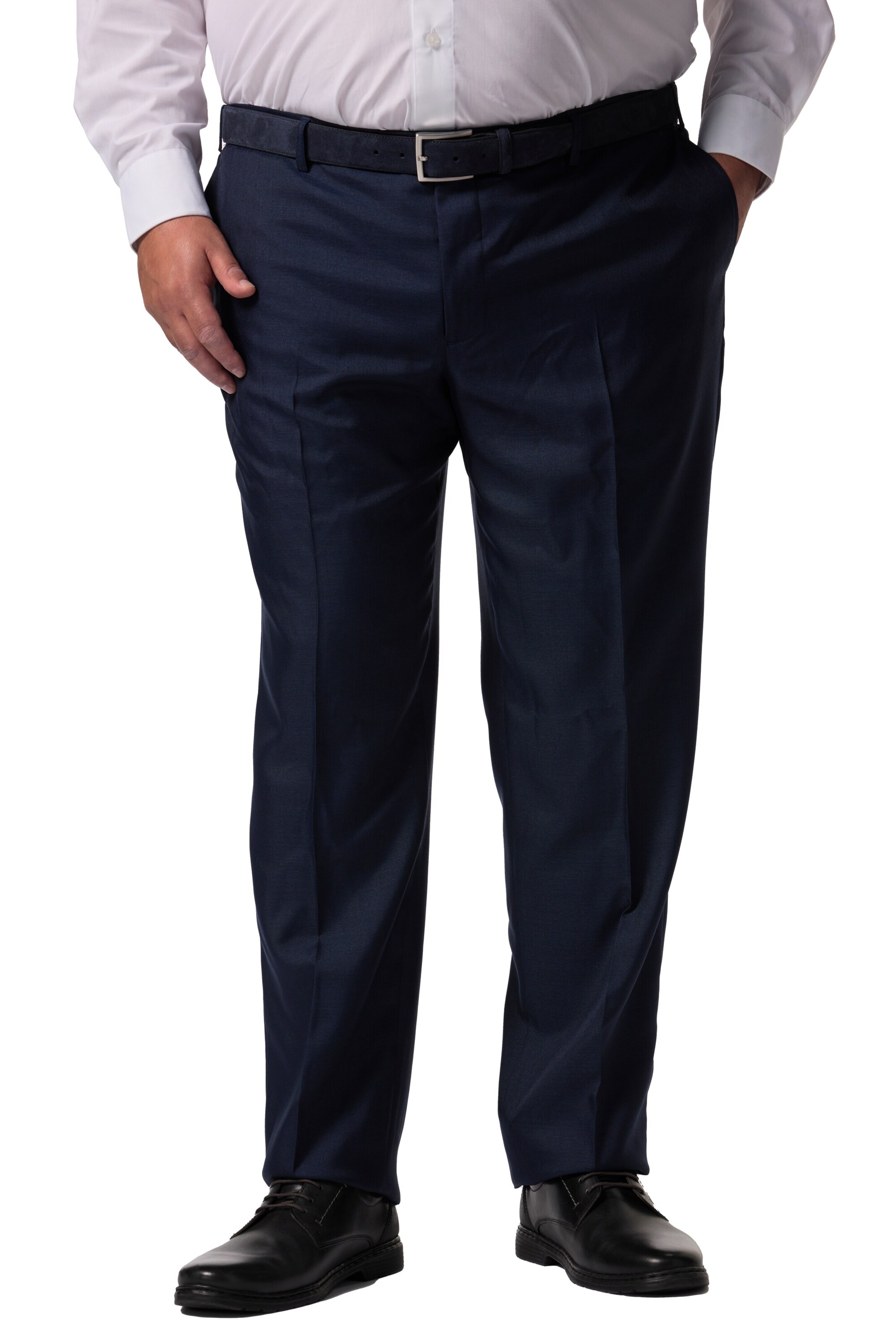 Men Plus Regular Trousers in Blue: front