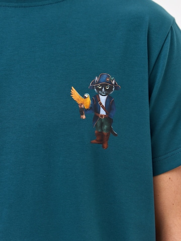 T-Shirt CAT by Maniita Lacitta en vert