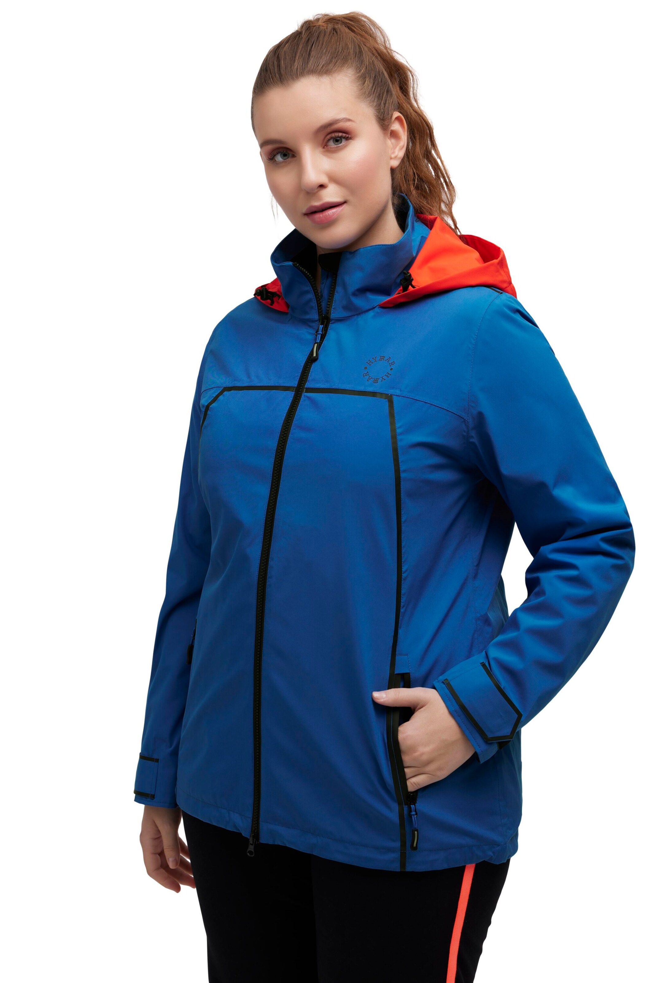 Ulla Popken Weatherproof jacket in Blue: front