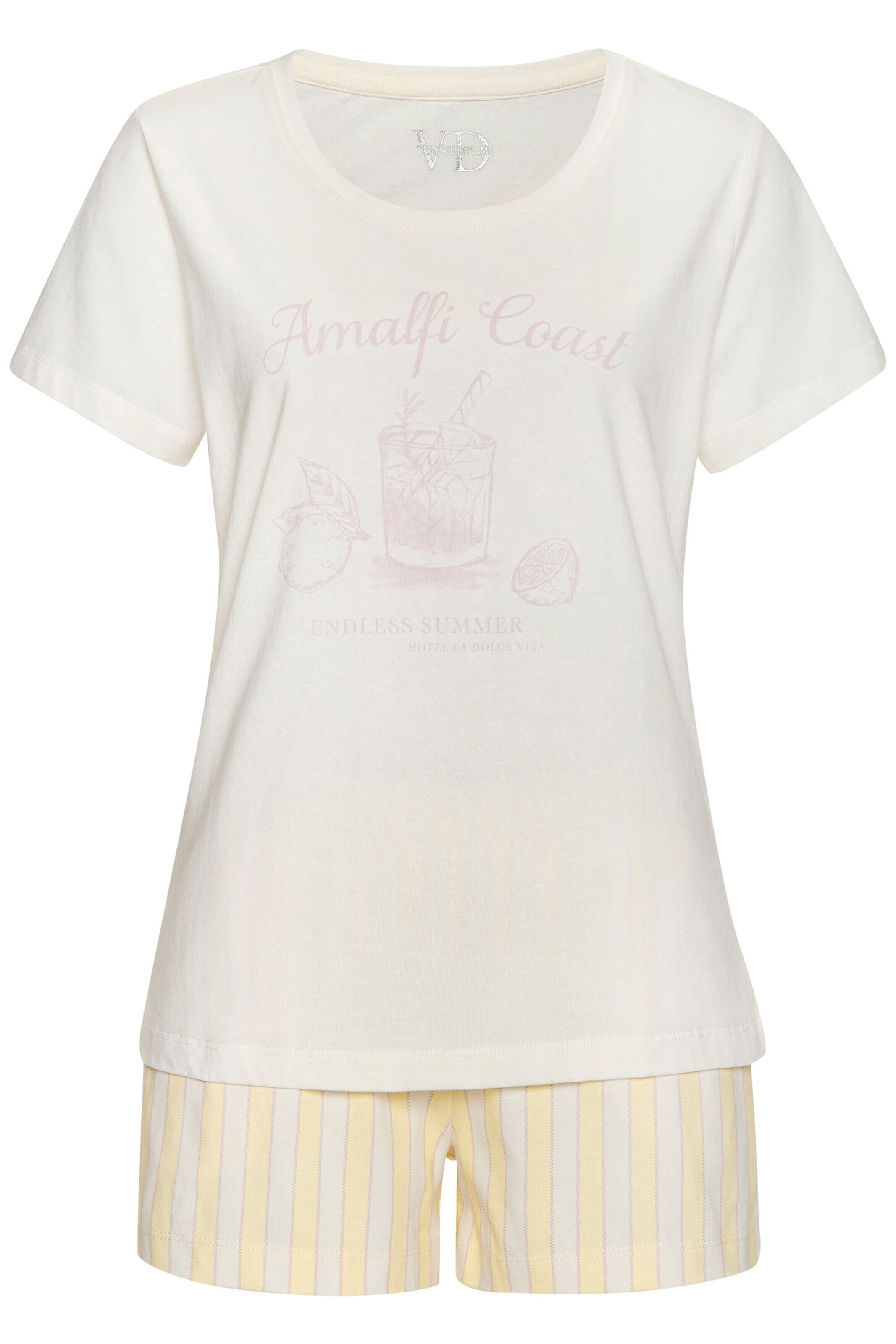 VIVANCE Kort pyjamas i vit: framsida