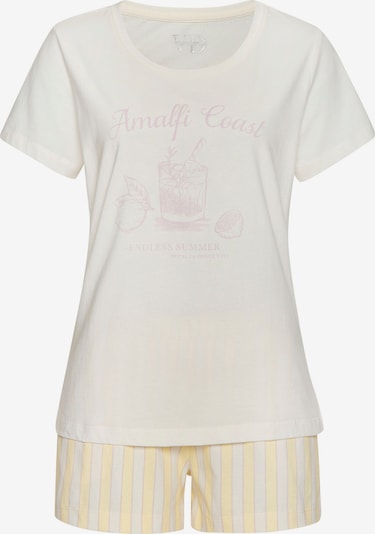 Pižama su šortais iš VIVANCE, spalva – geltona / rožių spalva / vilnos balta, Prekių apžvalga