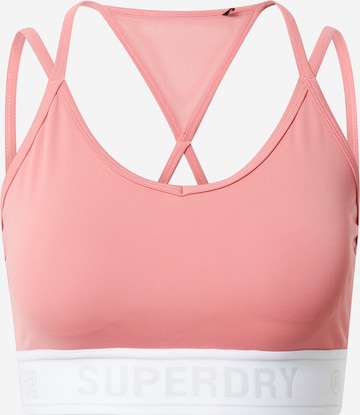 Superdry Bustier Sport-BH in Pink: predná strana