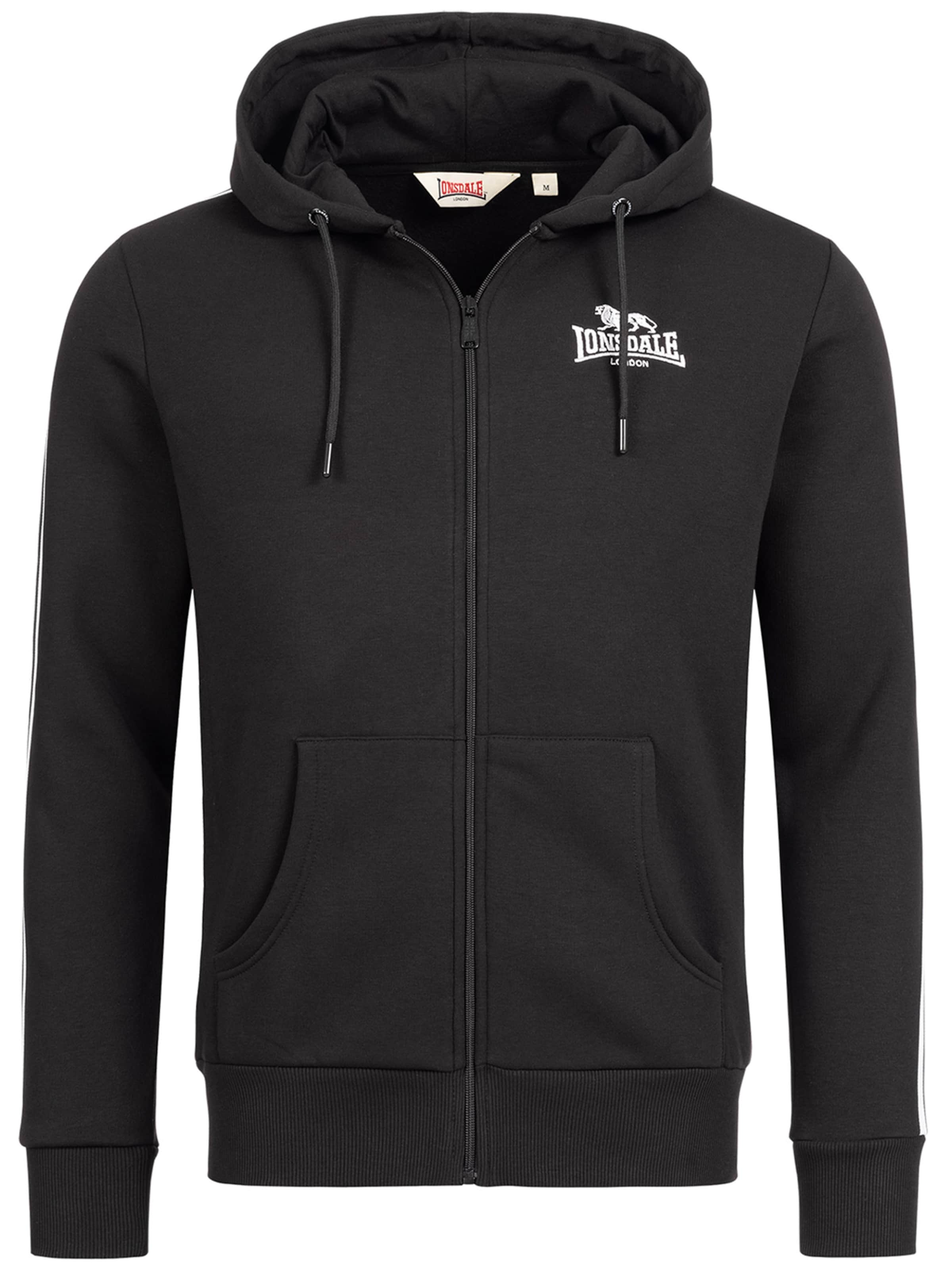 LONSDALE Sweatjakke 'Balnakeil' i sort: forside
