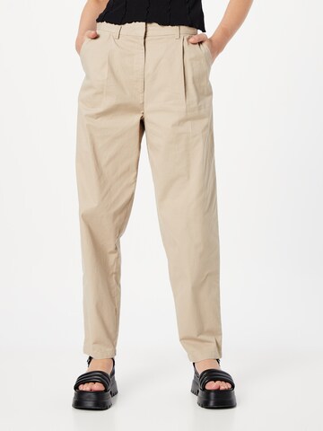 Monki Regular Trousers in Beige: front