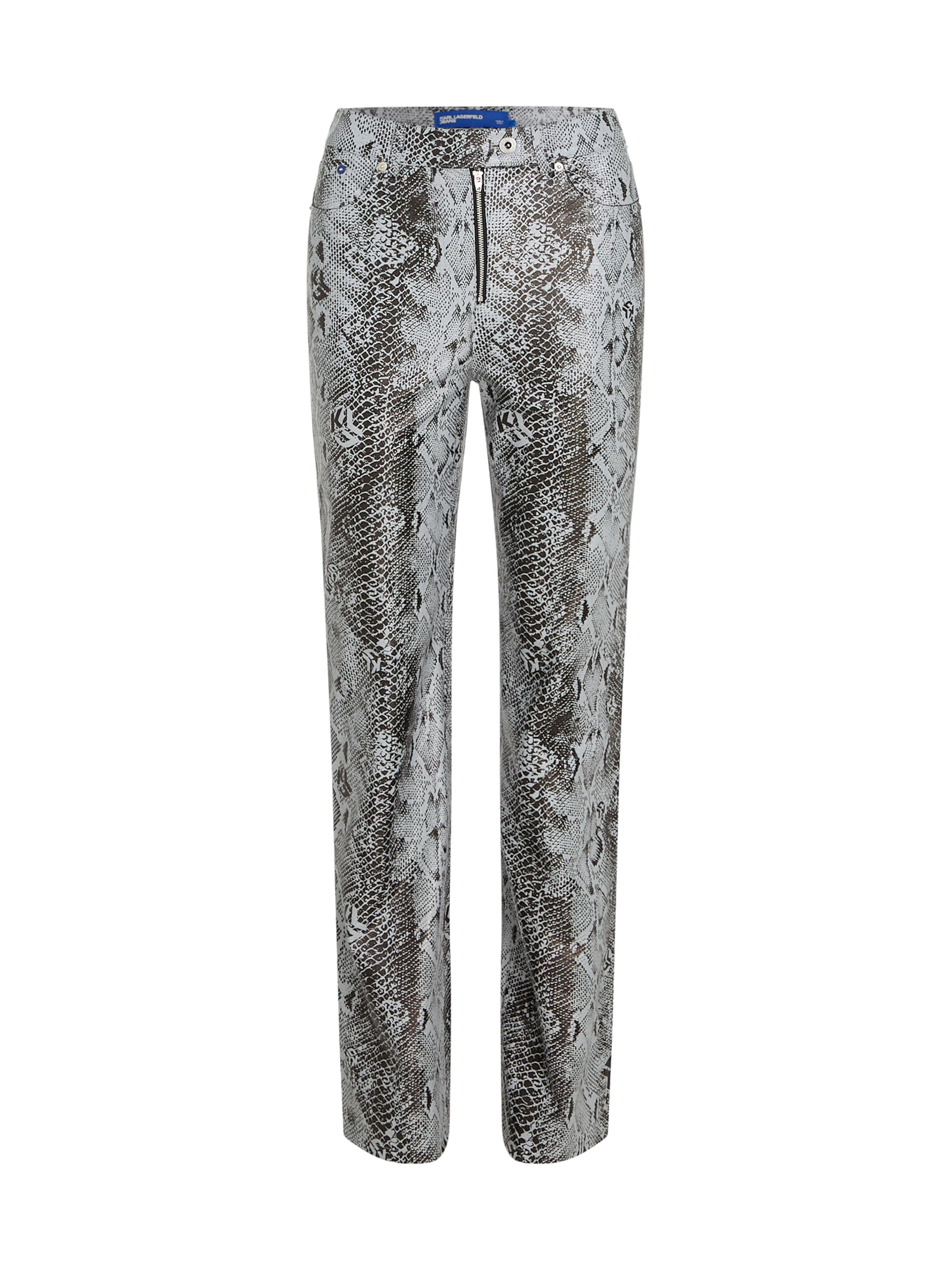 KARL LAGERFELD JEANS Regular Trousers 'Snake' in Grey: front
