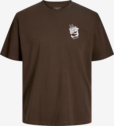 Marškinėliai 'JORCoffee' iš JACK & JONES, spalva – šokolado spalva / balta, Prekių apžvalga