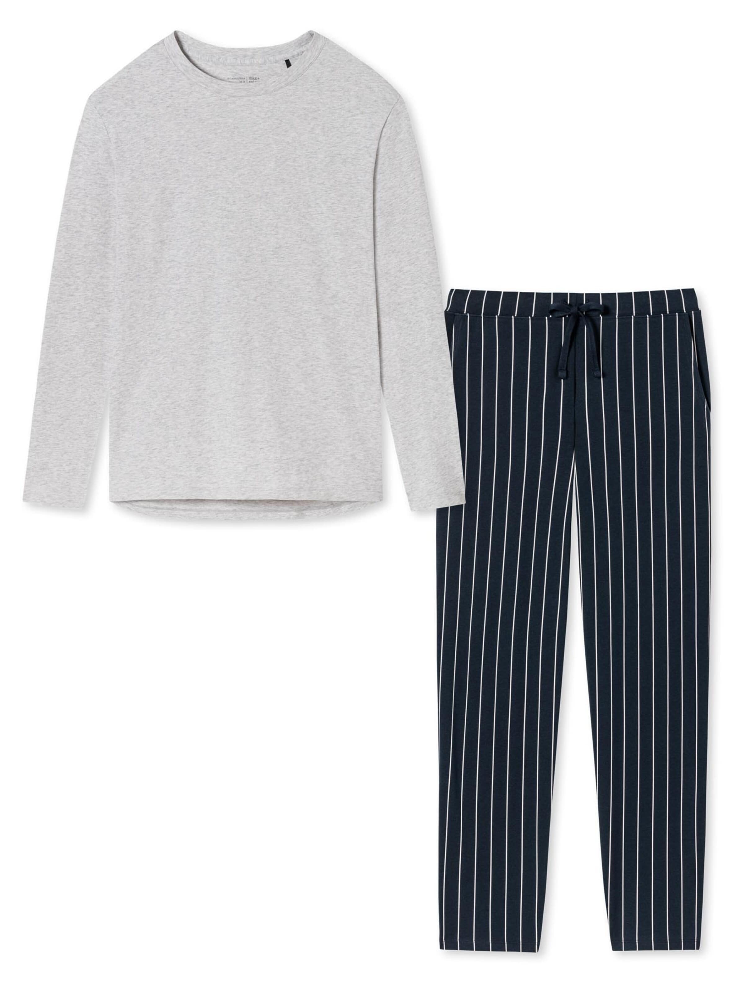 SCHIESSER Pajama 'Organic Cotton' in Grey: front