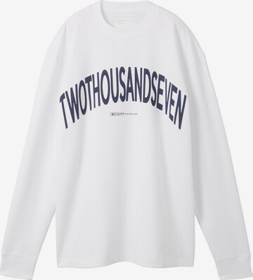 TOM TAILOR DENIM Sweatshirt in Weiß: predná strana