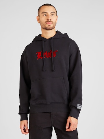 Coupe regular Sweat-shirt 'Relaxed Graphic Hoodie' LEVI'S ® en noir : devant