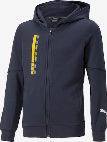 PUMA Athletic Zip-Up Hoodie in Blue: front