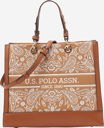 U.S. POLO ASSN. Handtas in Bruin: voorkant