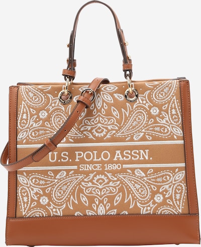 U.S. POLO ASSN. Τσάντα χειρός σε ούμπρα / λευκό, Άποψη προϊόντος