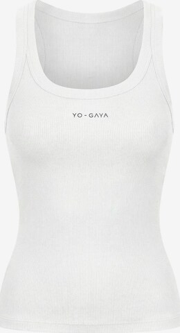 YO-GAYA Top 'Ribbed' in Wit: voorkant