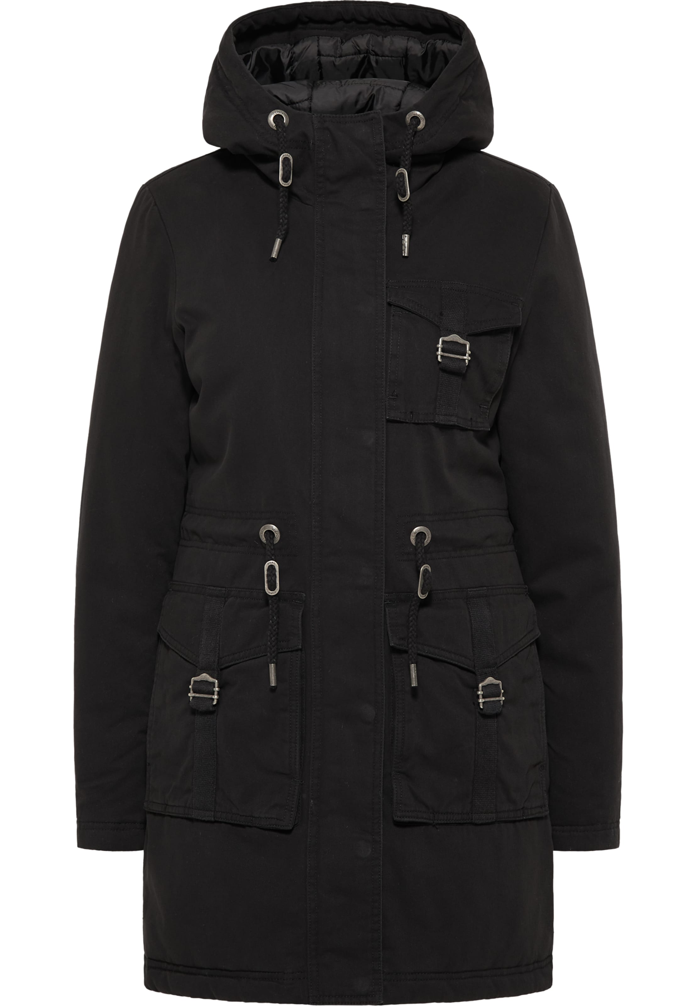 usha BLUE LABEL Winter Parka in Black: front
