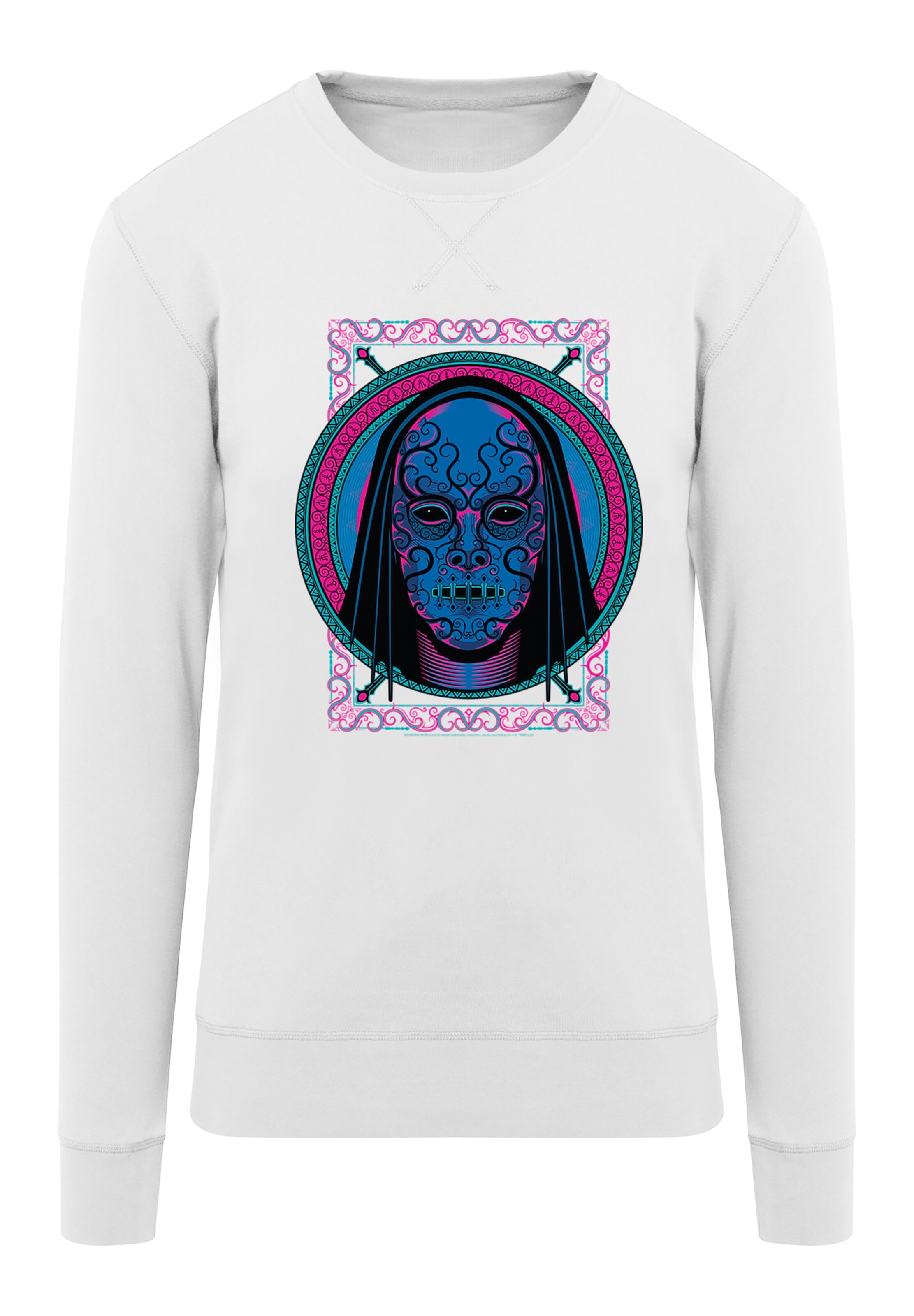 F4NT4STIC Sweatshirt 'Harry Potter Neon Todesser Maske' in White: front