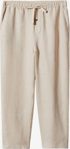 MANGO Regular Pants 'Linen' in Grey: front