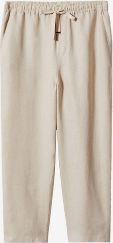 MANGO Pants 'Linen' in Grey: front