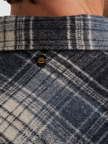 PME Legend Regular fit Overhemd 'Shirt jacket with check pattern' in Blauw