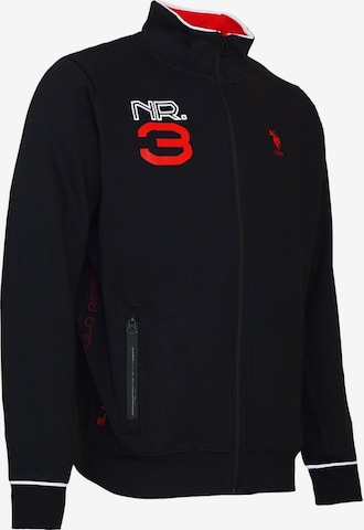 U.S. POLO ASSN. Zip-Up Hoodie in Black