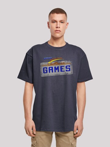 F4NT4STIC Shirt 'California Games Plate Retro Gaming SEVENSQUARED' in Blauw: voorkant